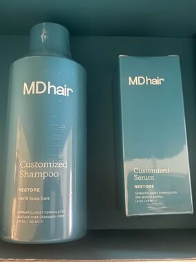 MDhair Customized Shampoo & Restore Serum NEW Sealed